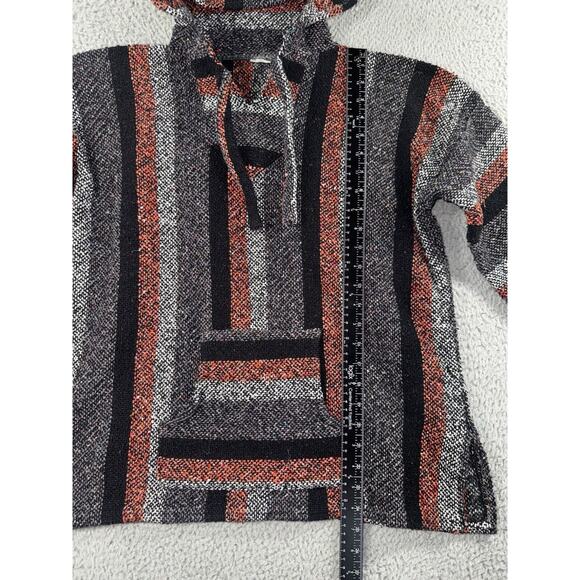 Vintage Baja Hoodie Men Large Poncho Pullover Mexican Surfer Hippie Toggle Neck - Picture 5 of 9